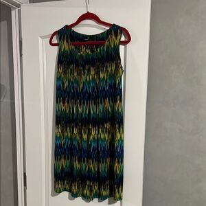 Ronni Nicole Green and Blue Sleeveless Sundress
